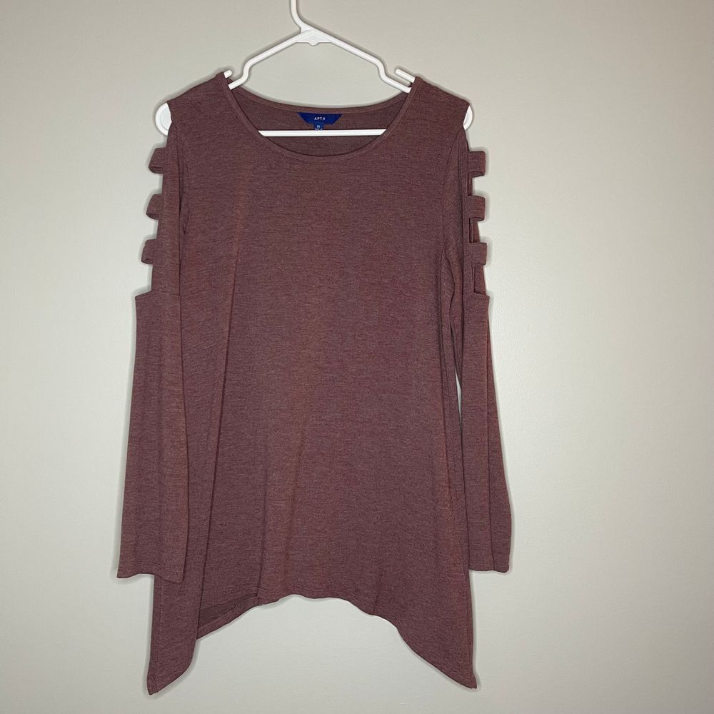 Apt. 9 Faded Maroon Tapered Long‎ Sleeve Womens Size Medium Cut Out Sleeves